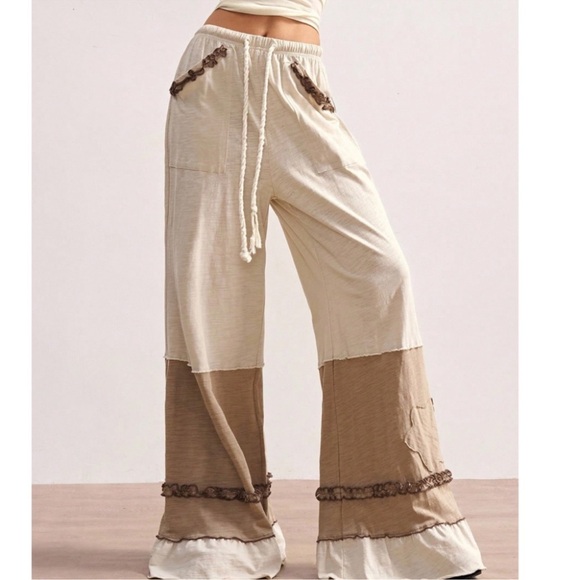 Couture Gypsy Pants - Solid Color Block Stretchy Waist Pockets Wide Leg Pants S M L XL